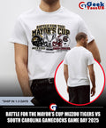 Battle for the Mayor’s Cup Mizzou Tigers vs South Carolina Gamecocks Game Day 2025 helmet shirt