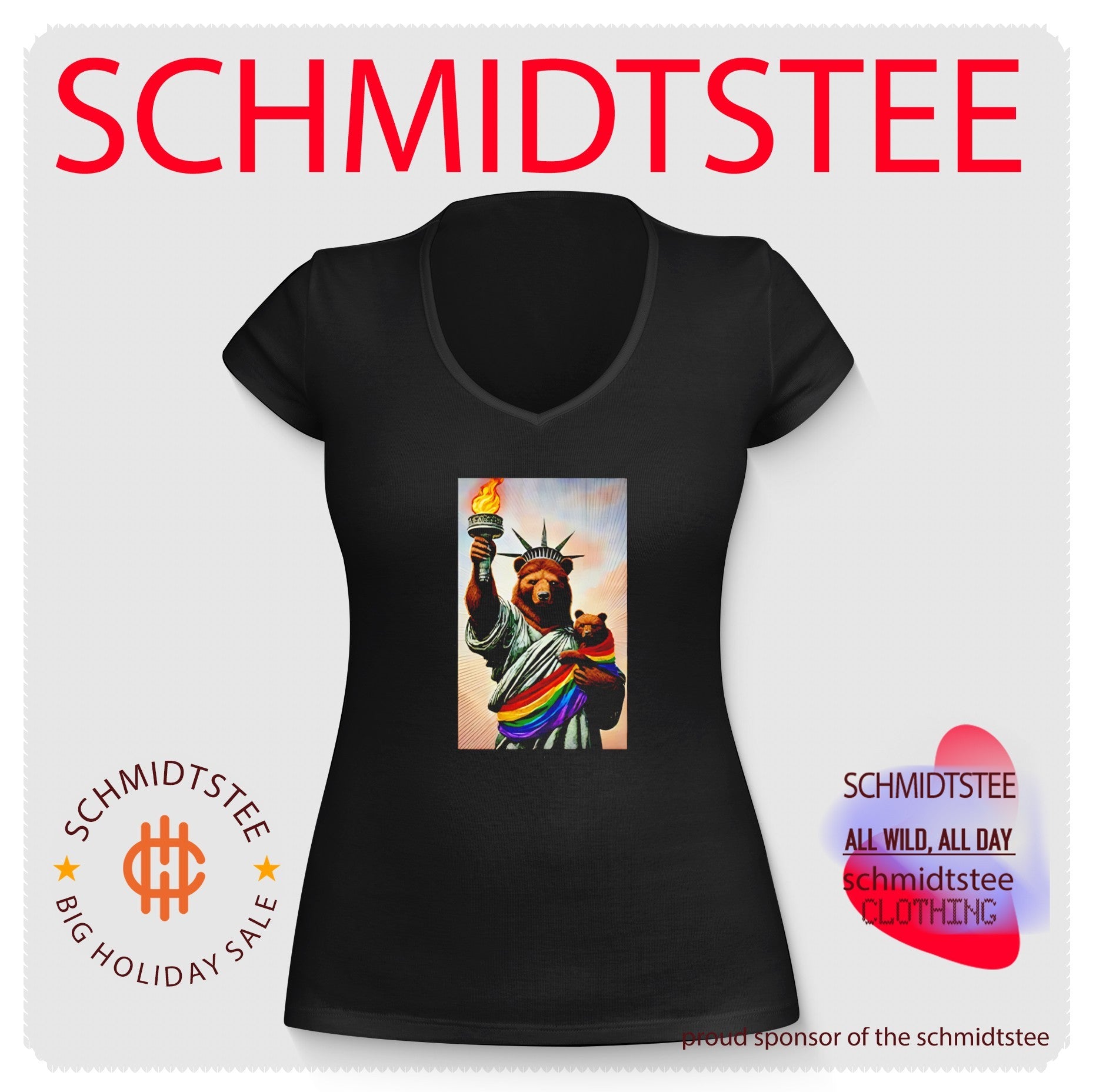 Bear Statue Of Liberty Pride shirt