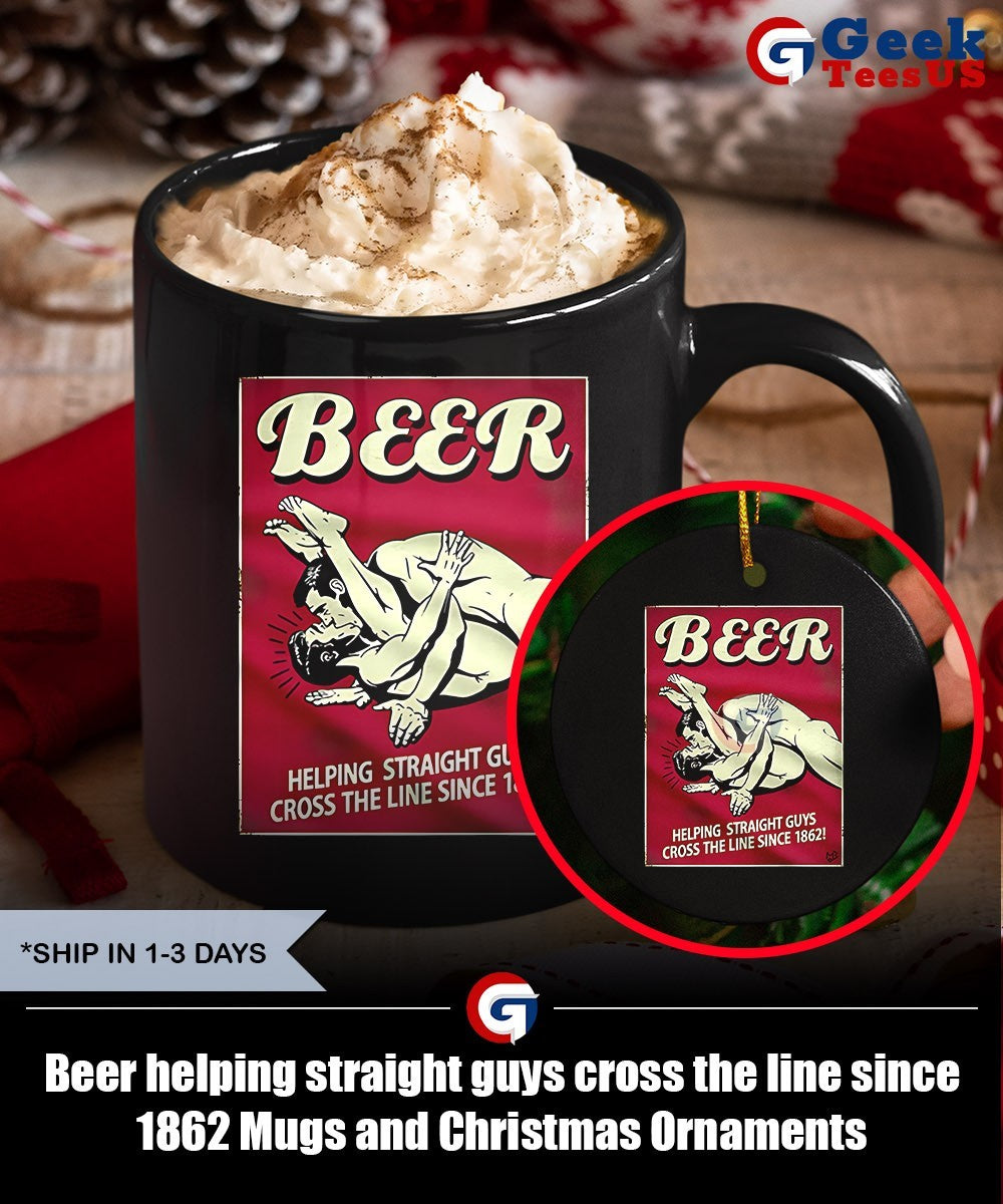 Beer helping straight guys cross the line since 1862 shirt