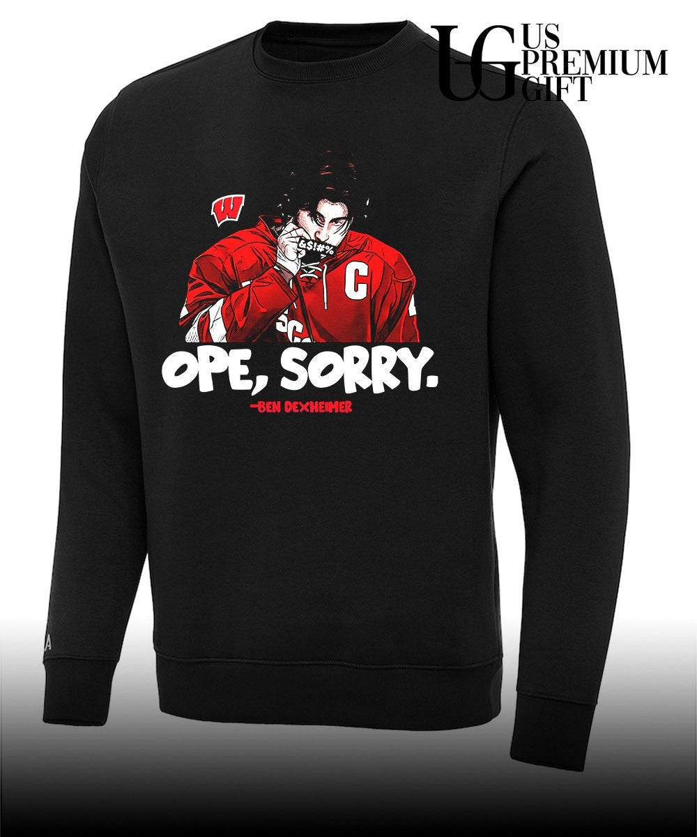 Ben Dexheimer Wisconsin Badgers Ope Sorry censored hockey shirt