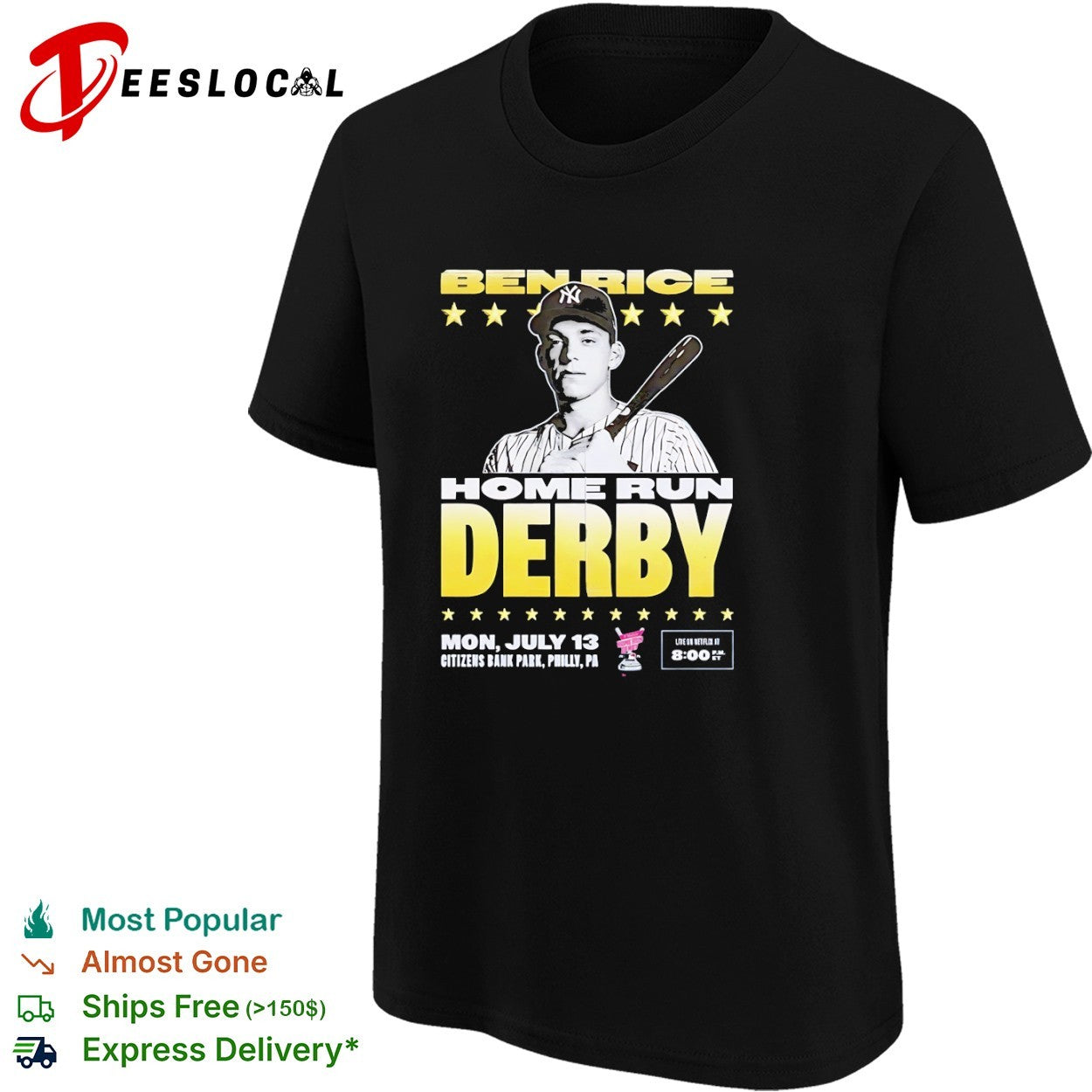 Ben Rice Home Run Derby July 13 Citizens Bank Park shirt