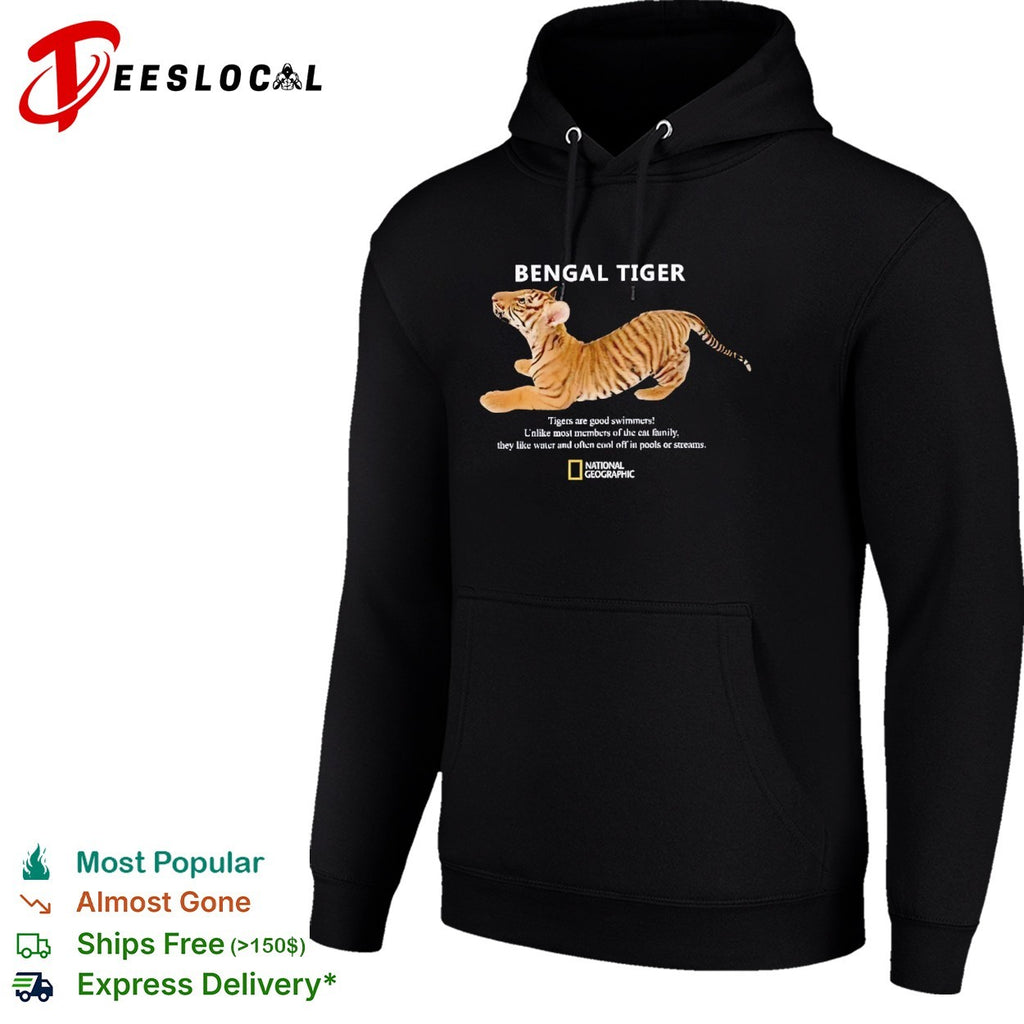 Bengal Tiger National Geographic Tigers are good swimmers they like water shirt