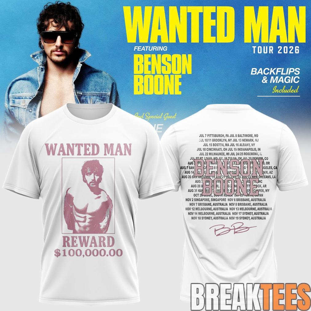 Benson Boone Wanted Man signed 3D Shirt