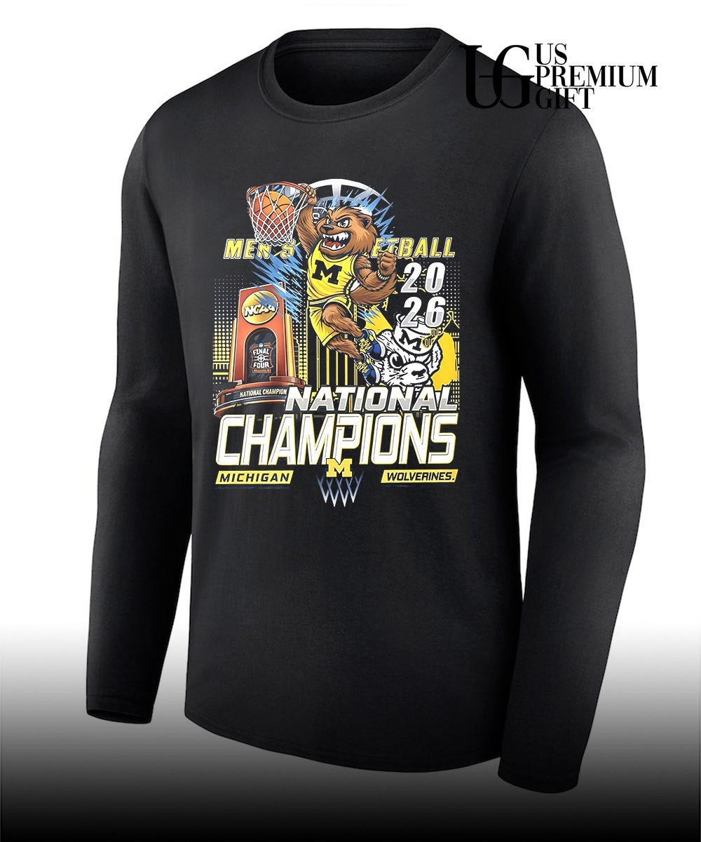 Biff Michigan Wolverines 2026 NCAA Men’s Basketball National Champions mascot shirt