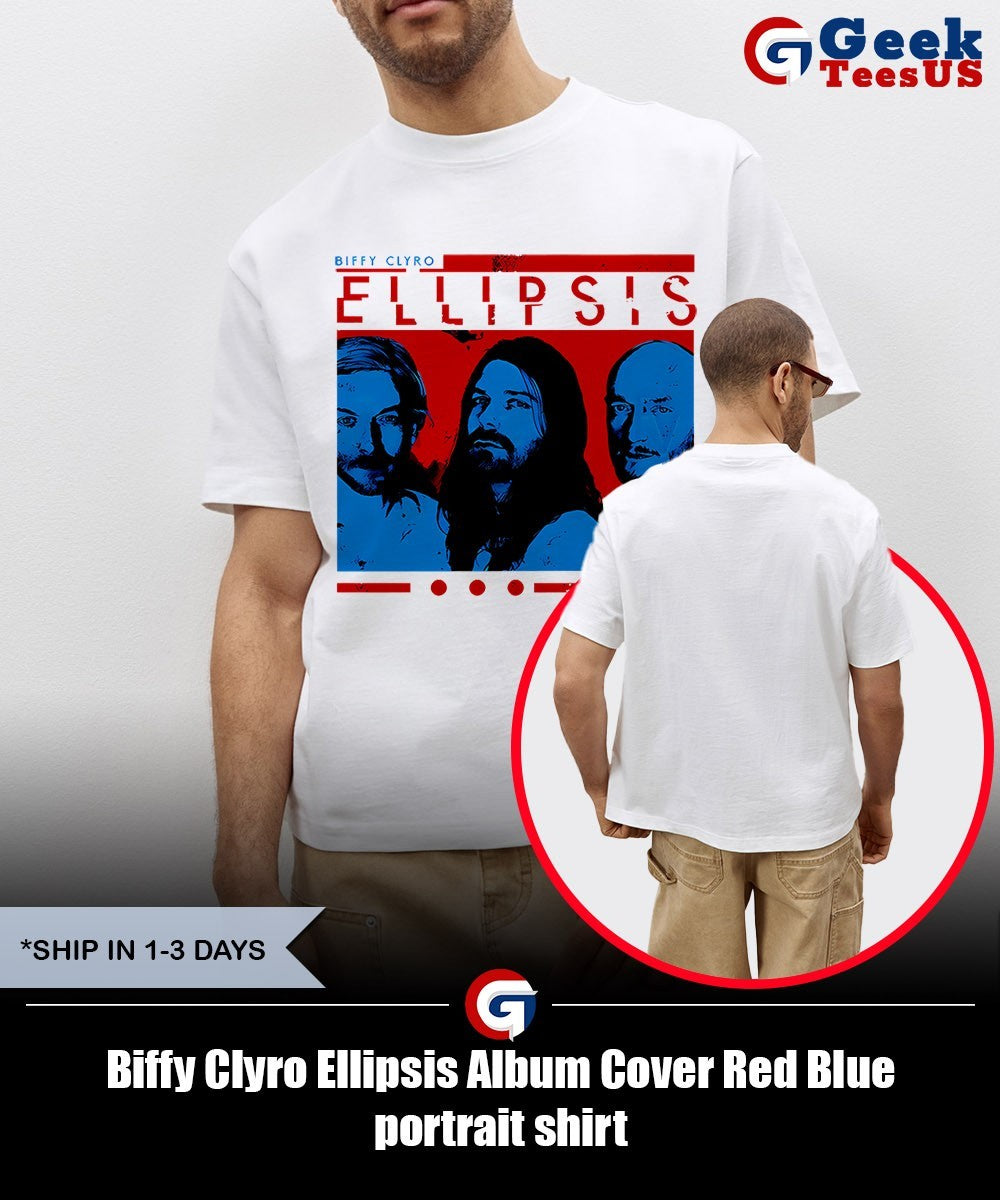 Biffy Clyro Ellipsis Album Cover Red Blue portrait shirt