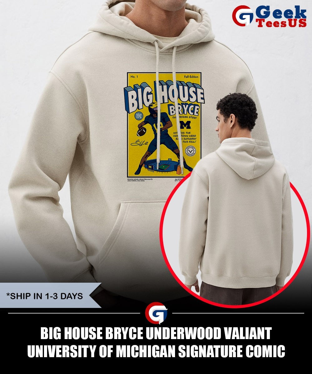 Big House Bryce Underwood Valiant University of Michigan signature comic shirt