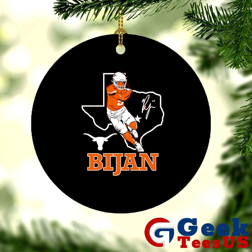 Bijan Robinson Texas Longhorns football State Map signature shirt