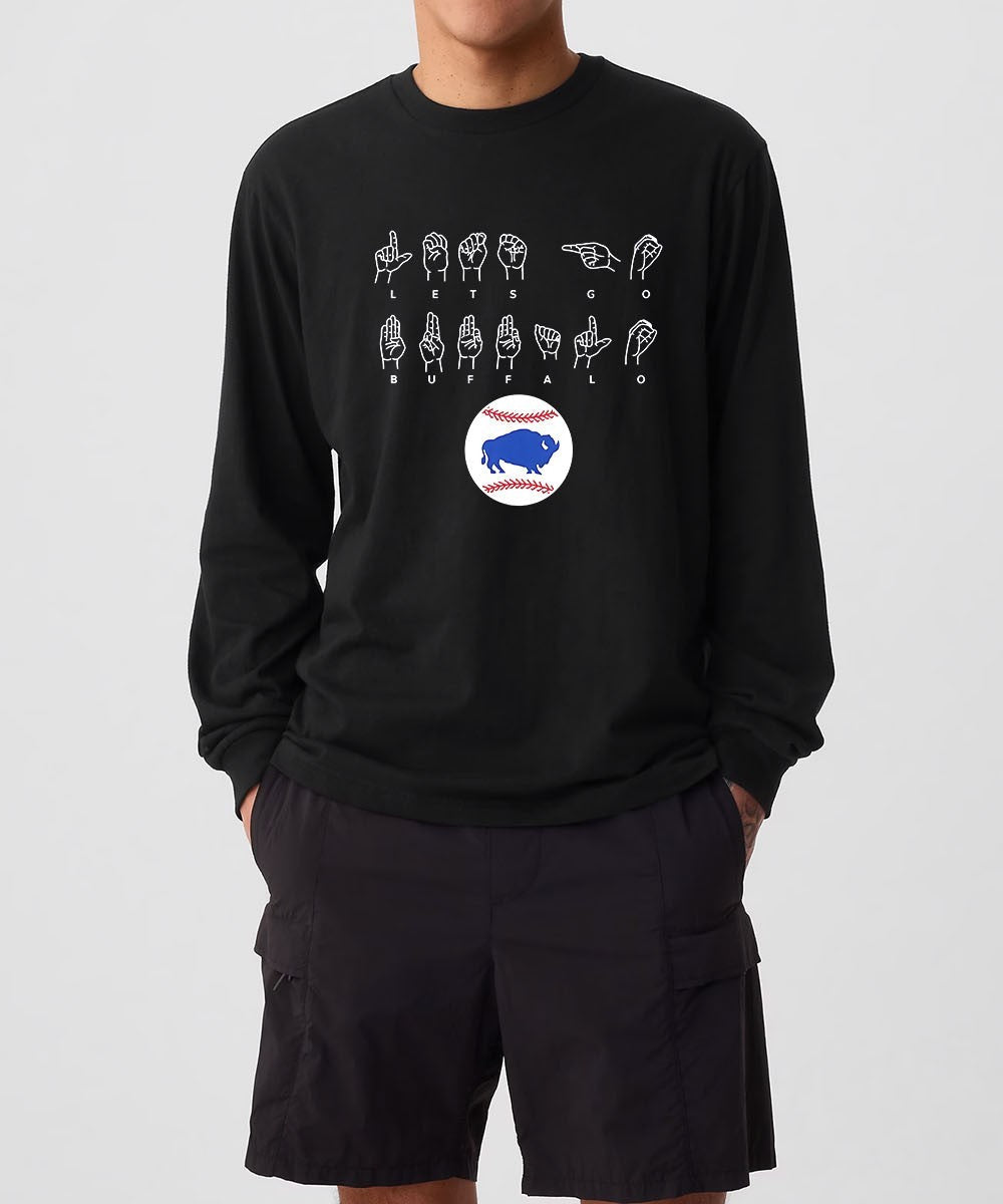 Bisons Let’s Go Buffalo Asl Language shirt