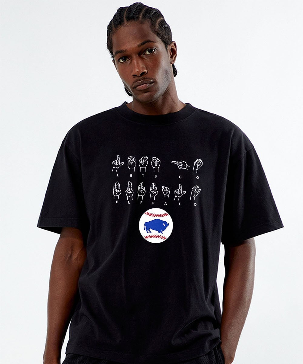 Bisons Let’s Go Buffalo Asl Language shirt