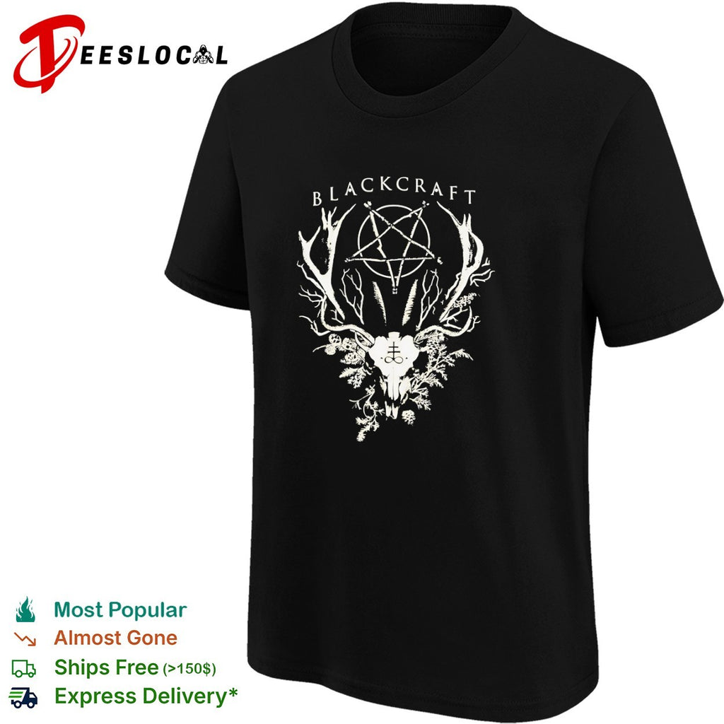 Blackcraft Pentagram Deer Skull Occult shirt