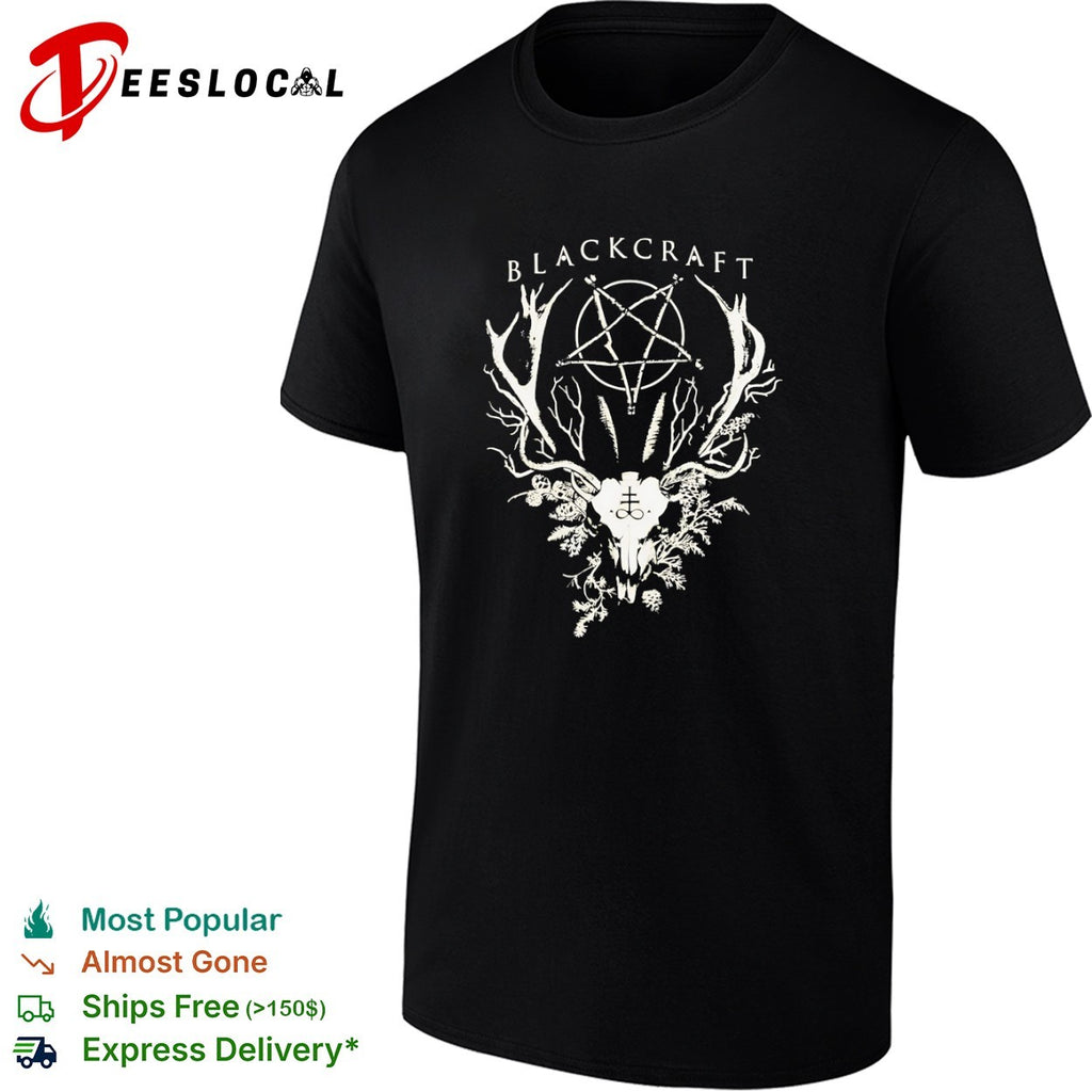 Blackcraft Pentagram Deer Skull Occult shirt