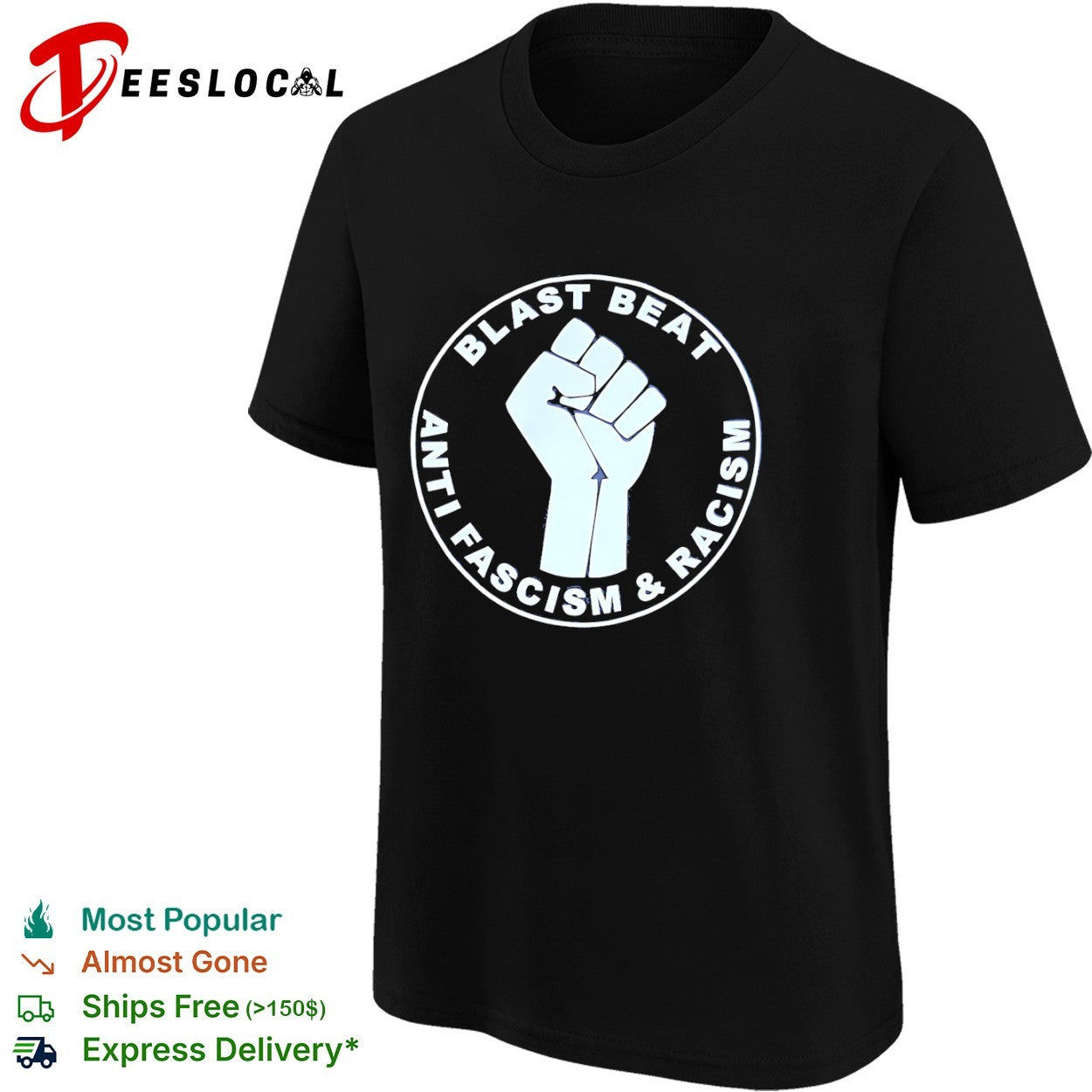 Blast Beat Anti Fascism and Racism Fist Symbol shirt