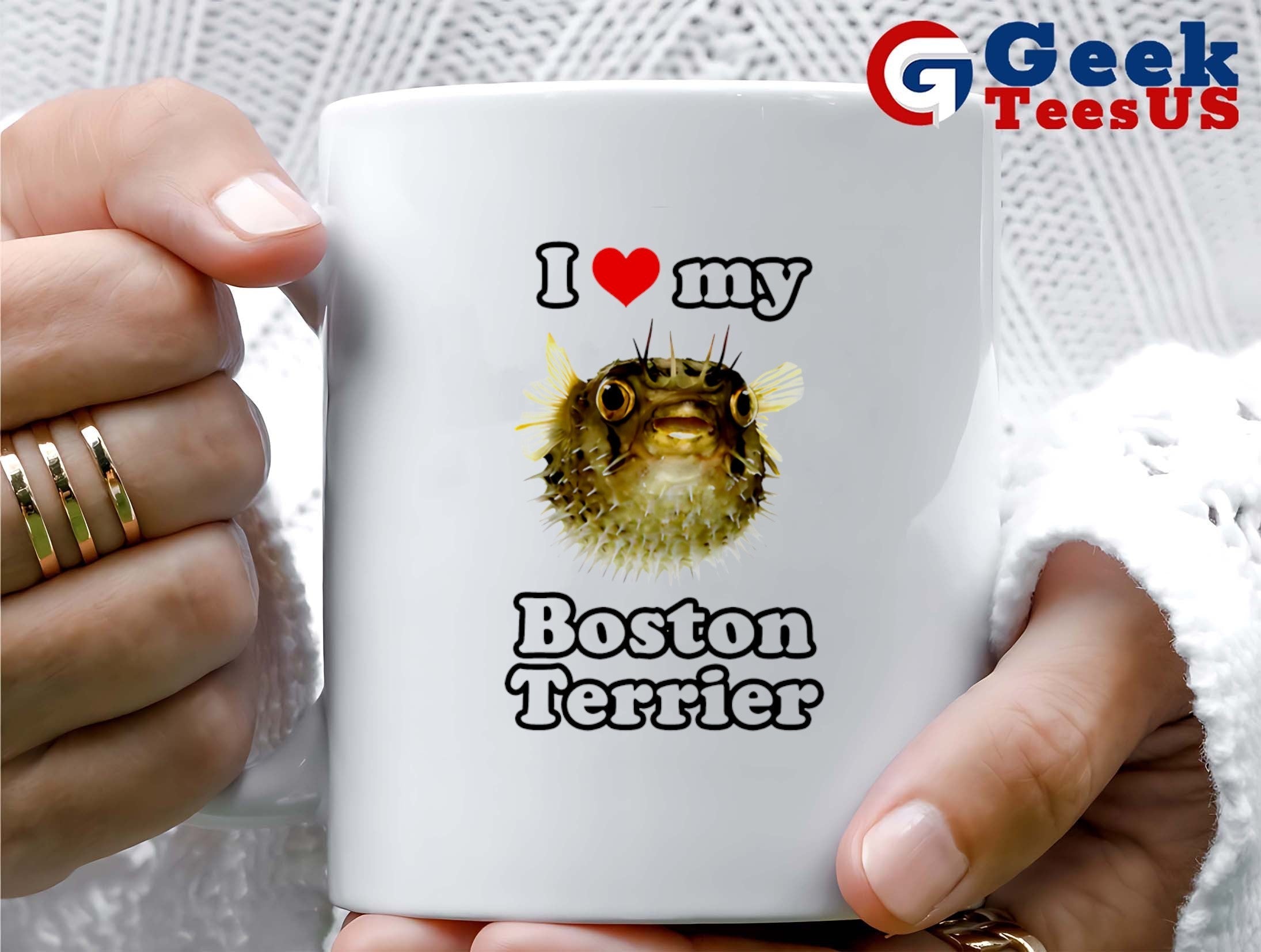 Blowfish I love my boston terrier shirt