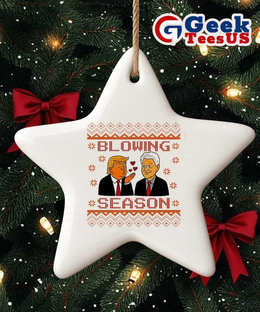Blowing Season Trump Clinton ugly Christmas Ornament