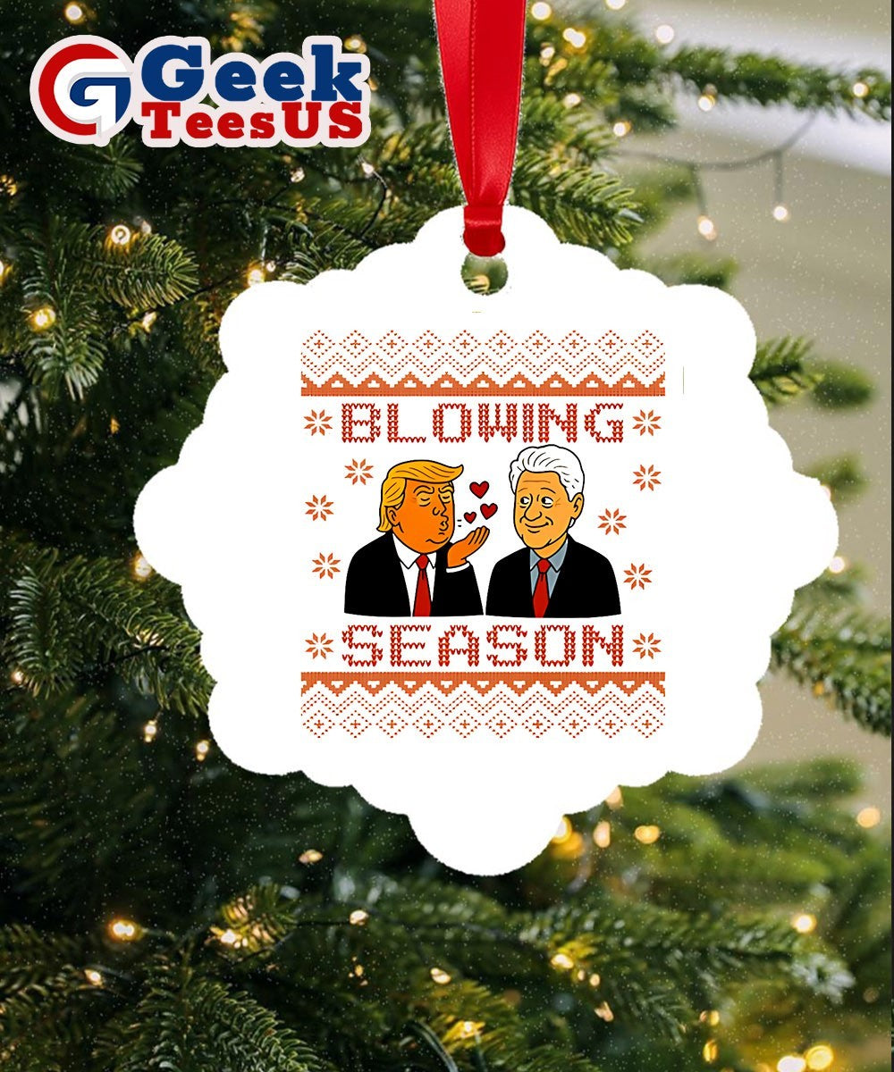 Blowing Season Trump Clinton ugly Christmas Ornament