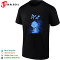 Blue alien grunge spray paint poster shirt