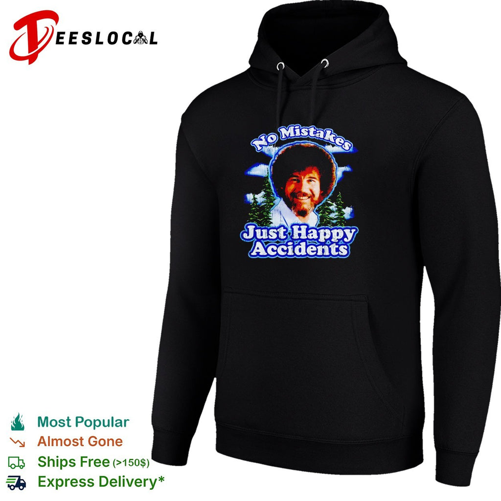 Bob Ross no mistakes just happy accidents big head shirt