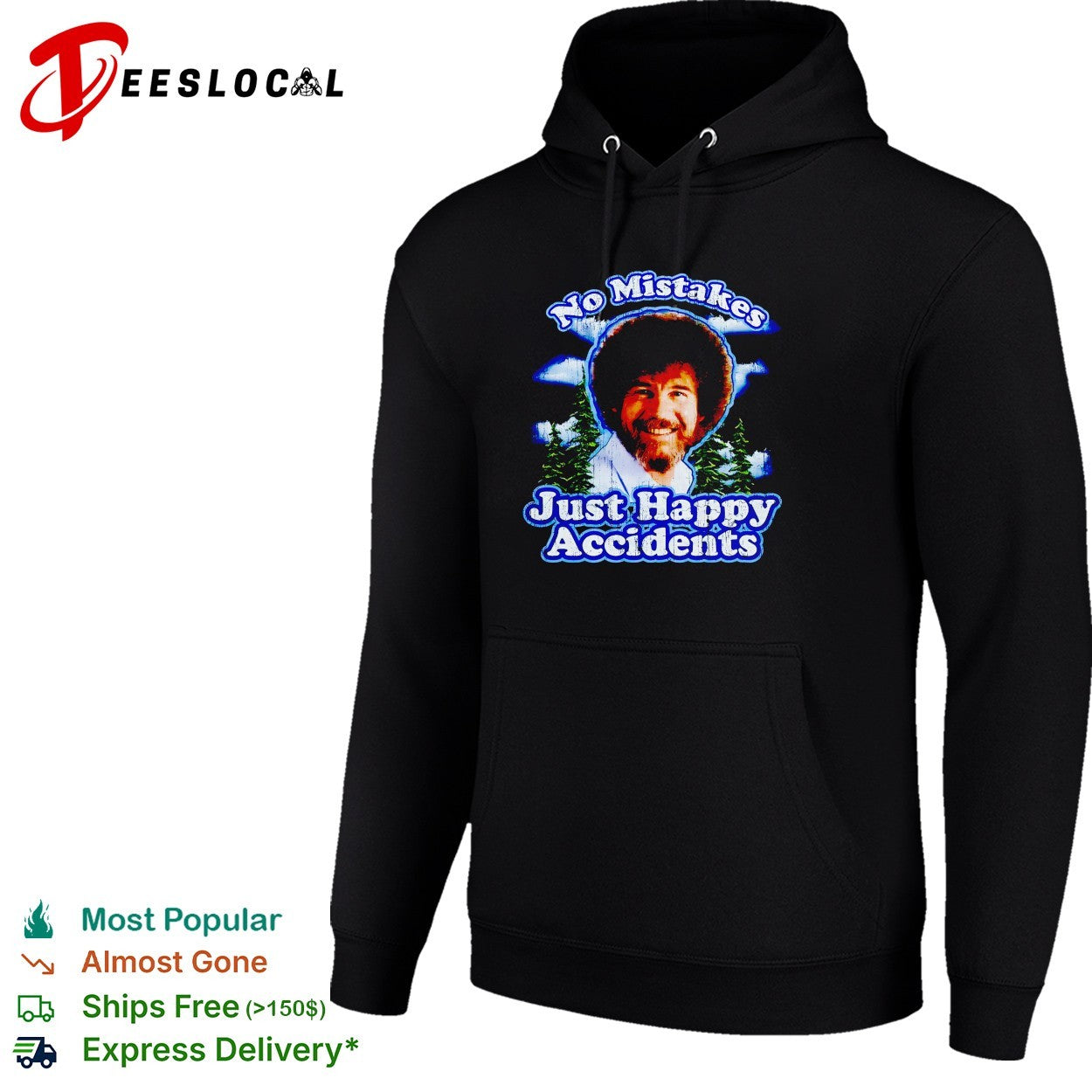 Bob Ross no mistakes just happy accidents big head shirt