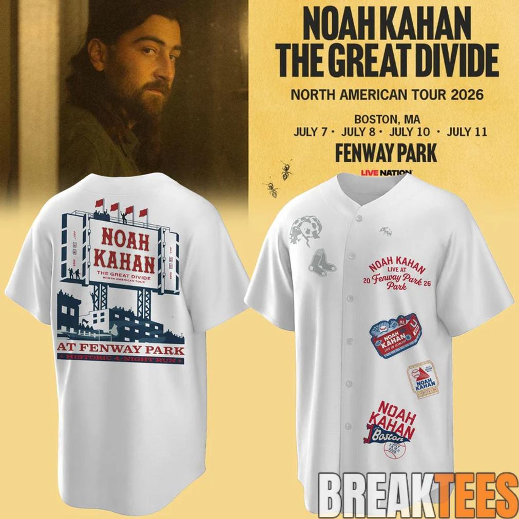Boston Red Sox x Noah Kahan – The Great Divide Tour 2026 Baseball Jersey