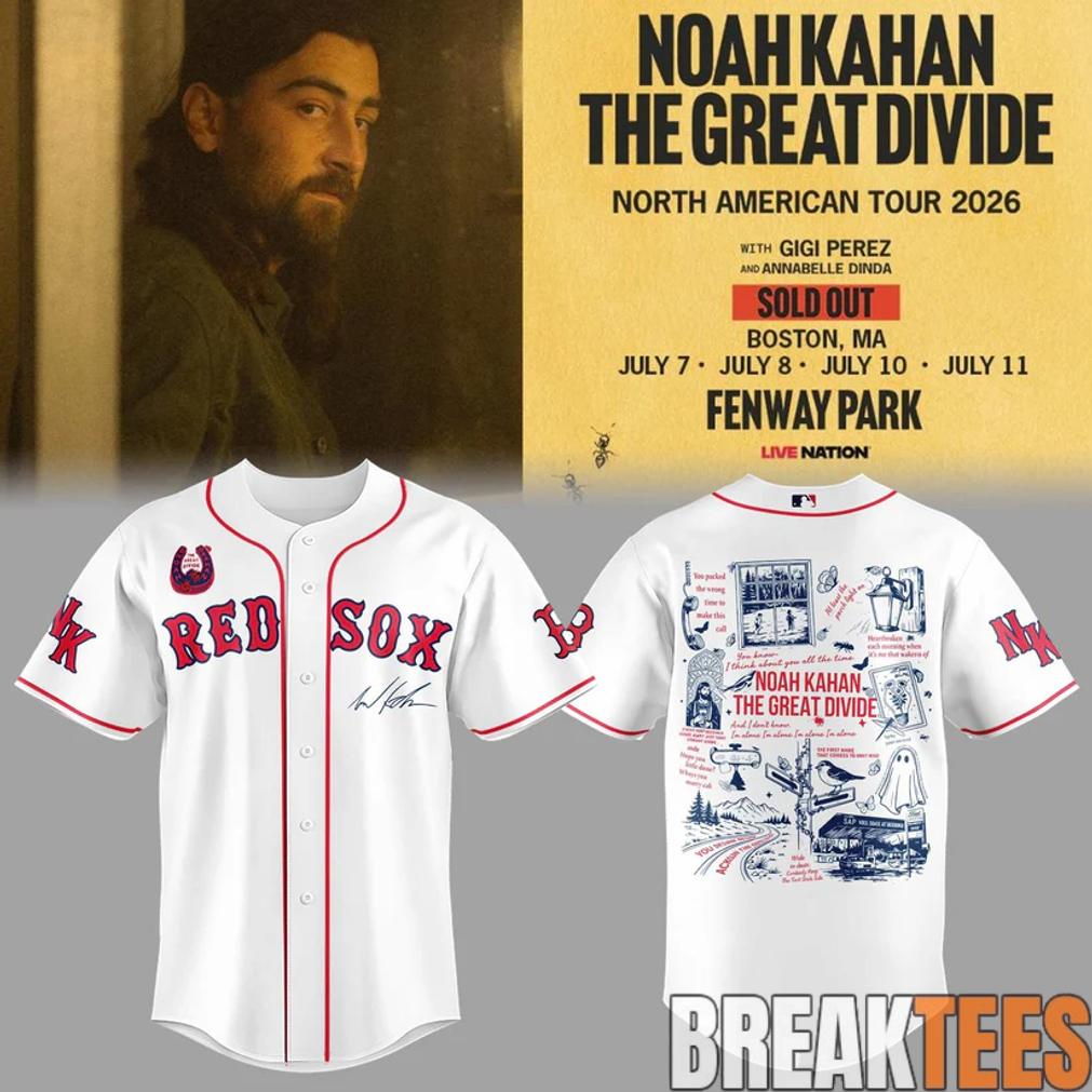 Boston Red Sox x Noah Kahan – The Great Divide Tour 2026 Baseball Jersey
