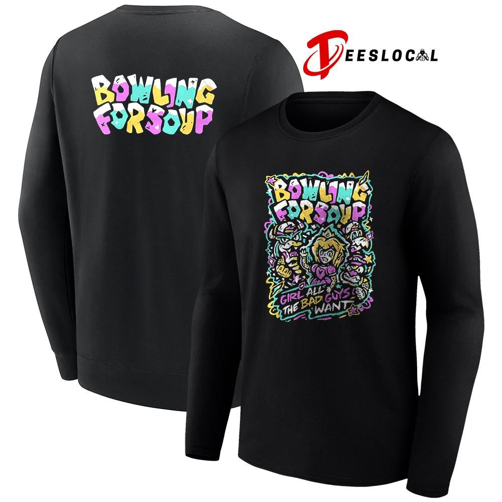 Bowling for Shop girl all the bad guys want graphic shirt