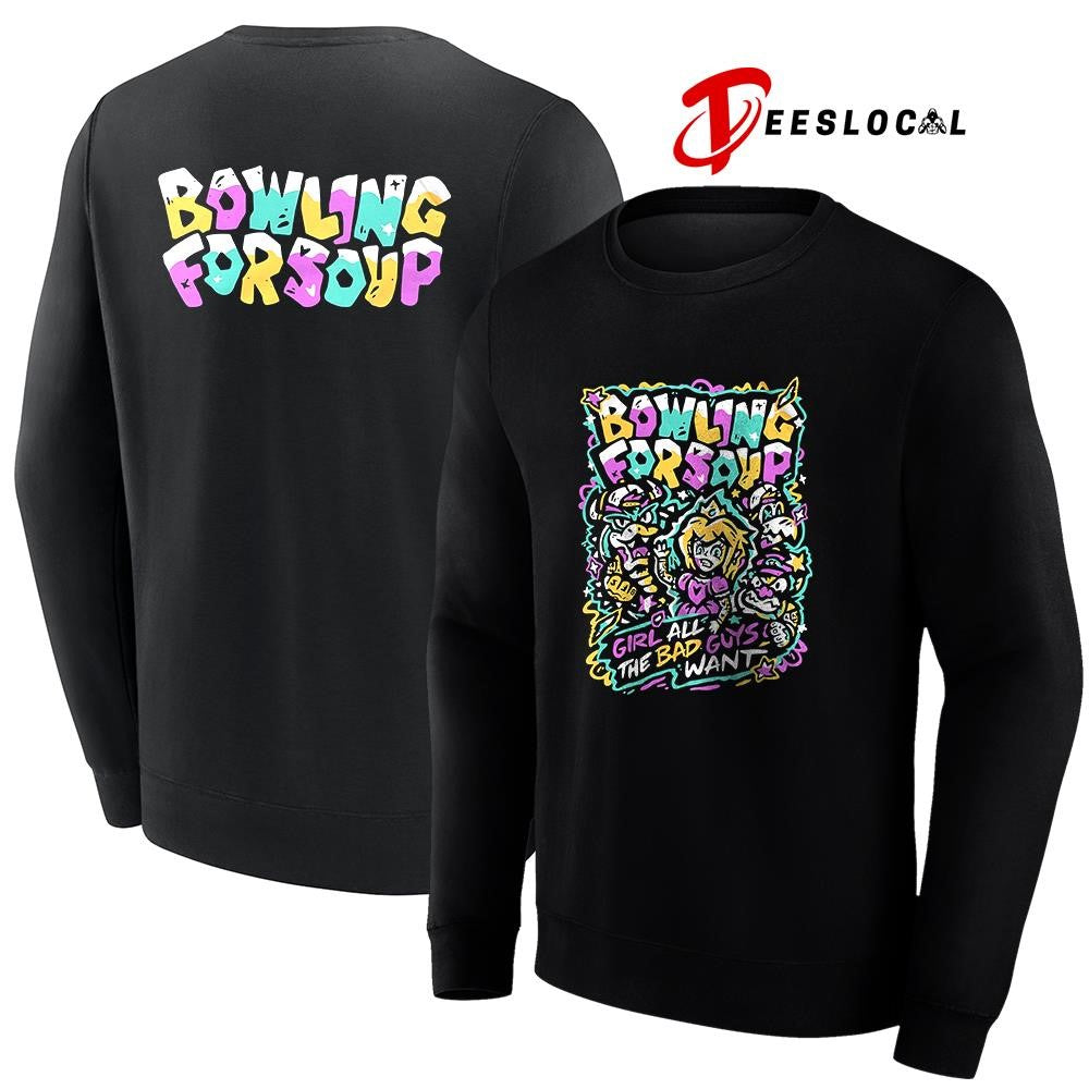 Bowling for Shop girl all the bad guys want graphic shirt