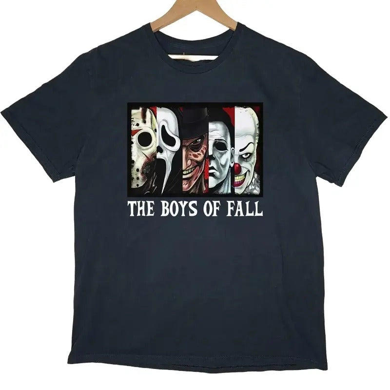 Boys Of Fall T-shirt, Jason M1chael Myers Ghostface Halloween Horror Characters T-shirt for men & women Menswear Soft...