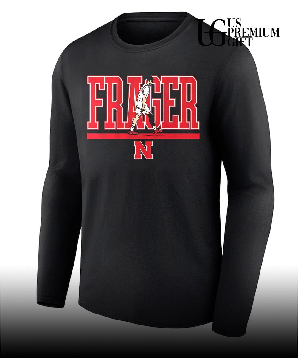 Braden Frager Nebraska Cornhuskers basketball name pose shirt