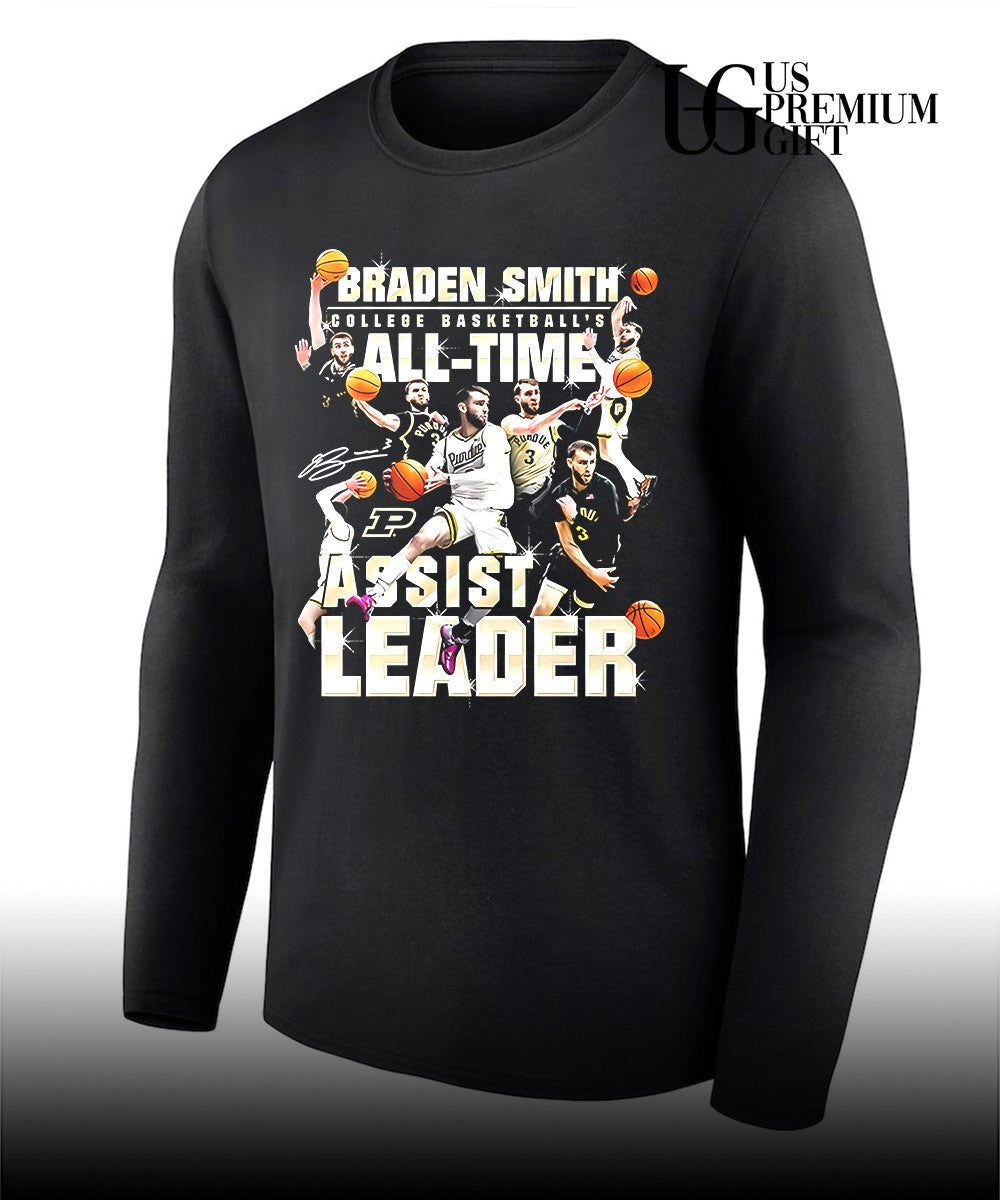 Braden Smith Purdue Boilermakers College Basketball All-Time Assists graphic shirt