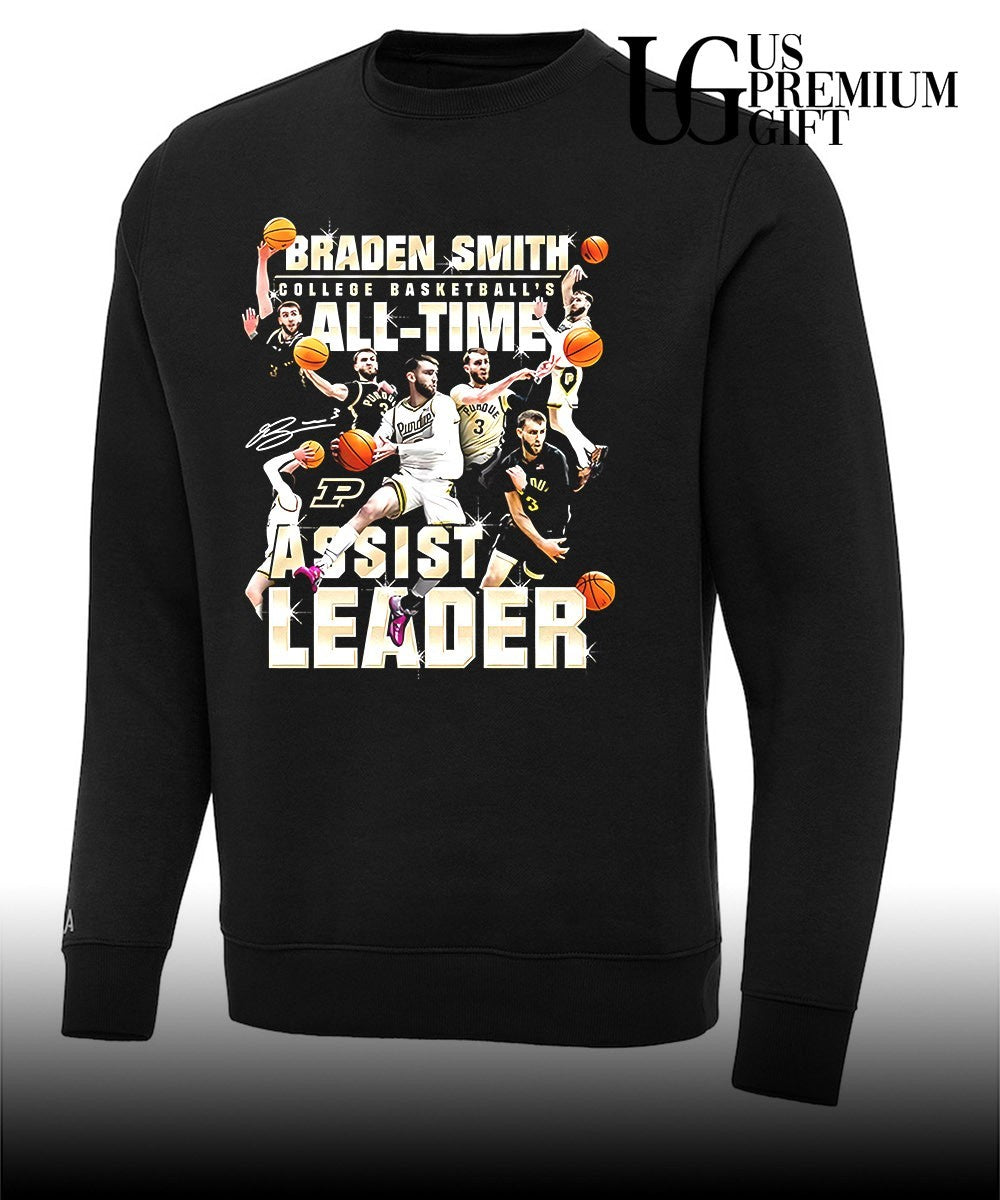 Braden Smith Purdue Boilermakers College Basketball All-Time Assists graphic shirt