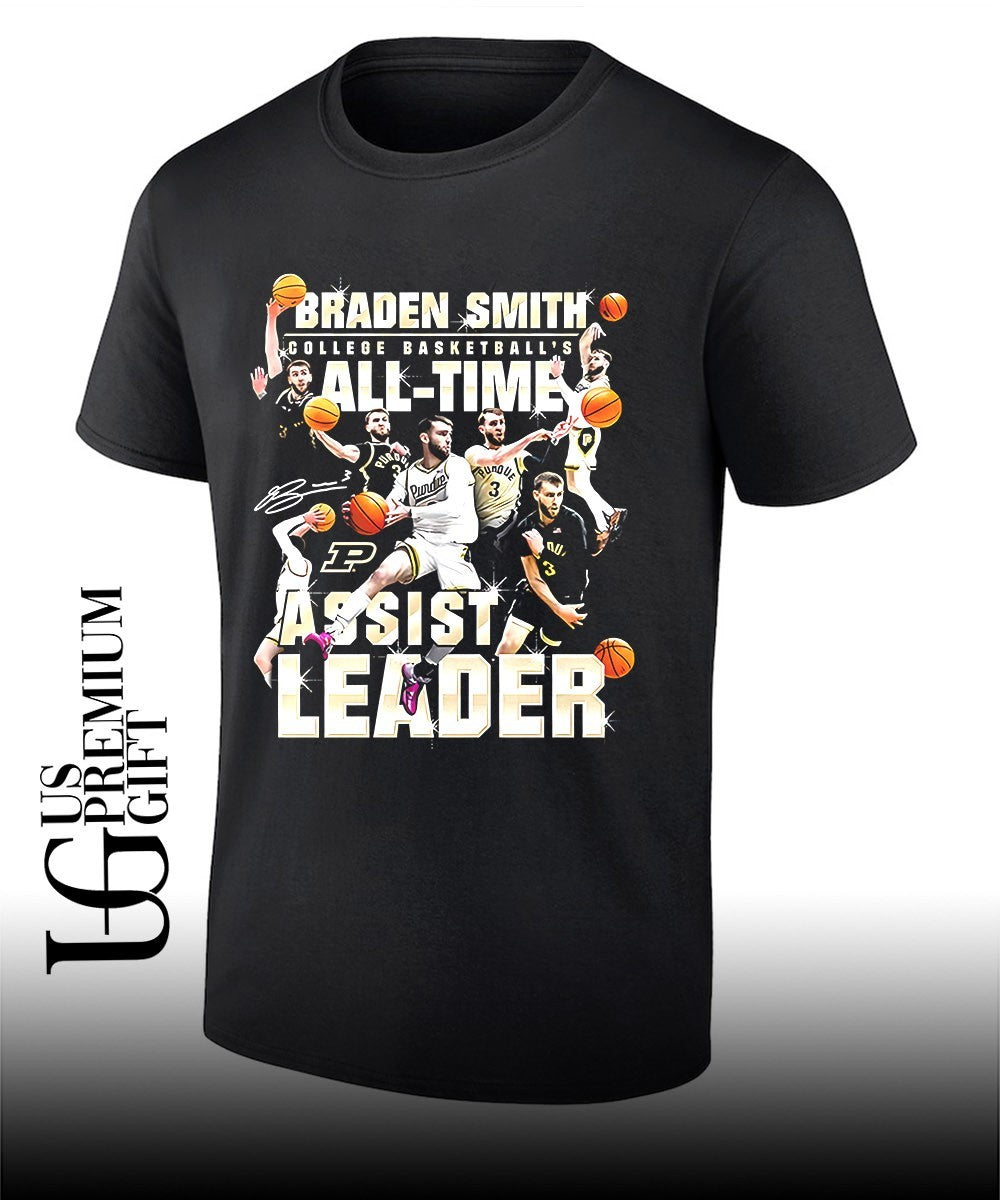Braden Smith Purdue Boilermakers College Basketball All-Time Assists graphic shirt