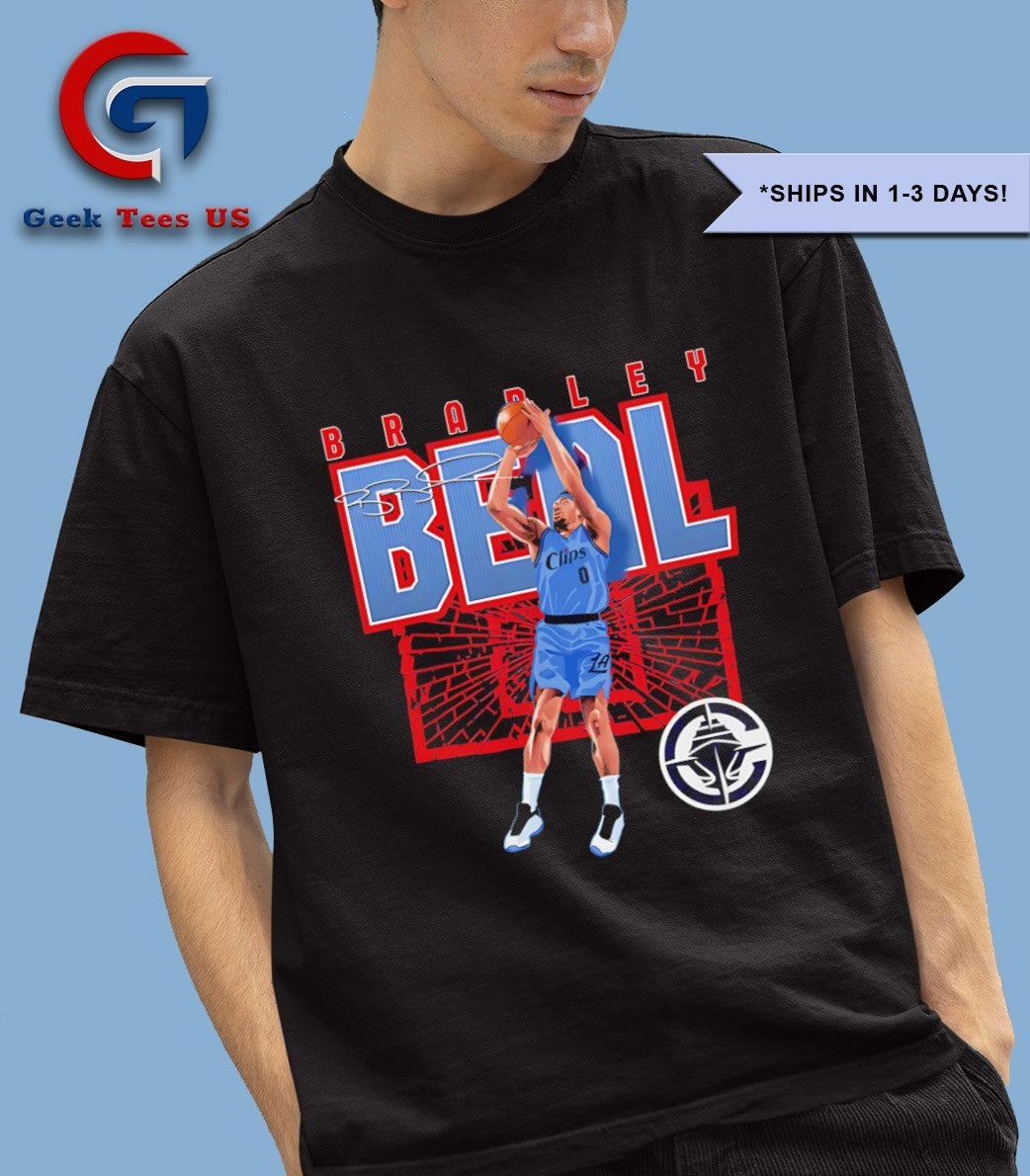 Bradley Beal Los Angeles Clippers basketball shattered shirt