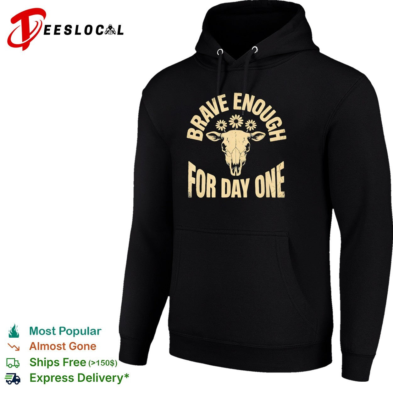 Brave enough for day one cow skull daisies shirt