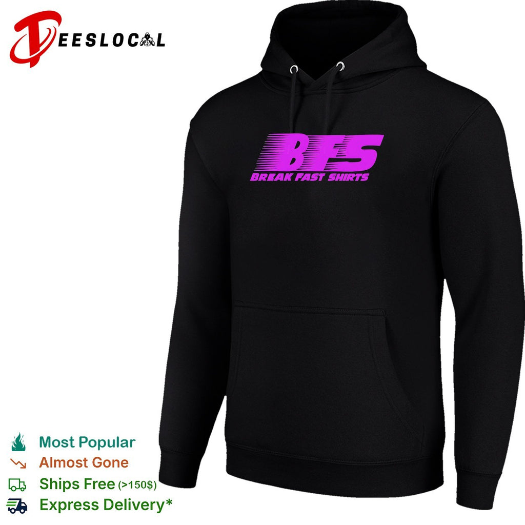 Break Fast Shirts BFS wordmark logo with motion speed lines background shirt