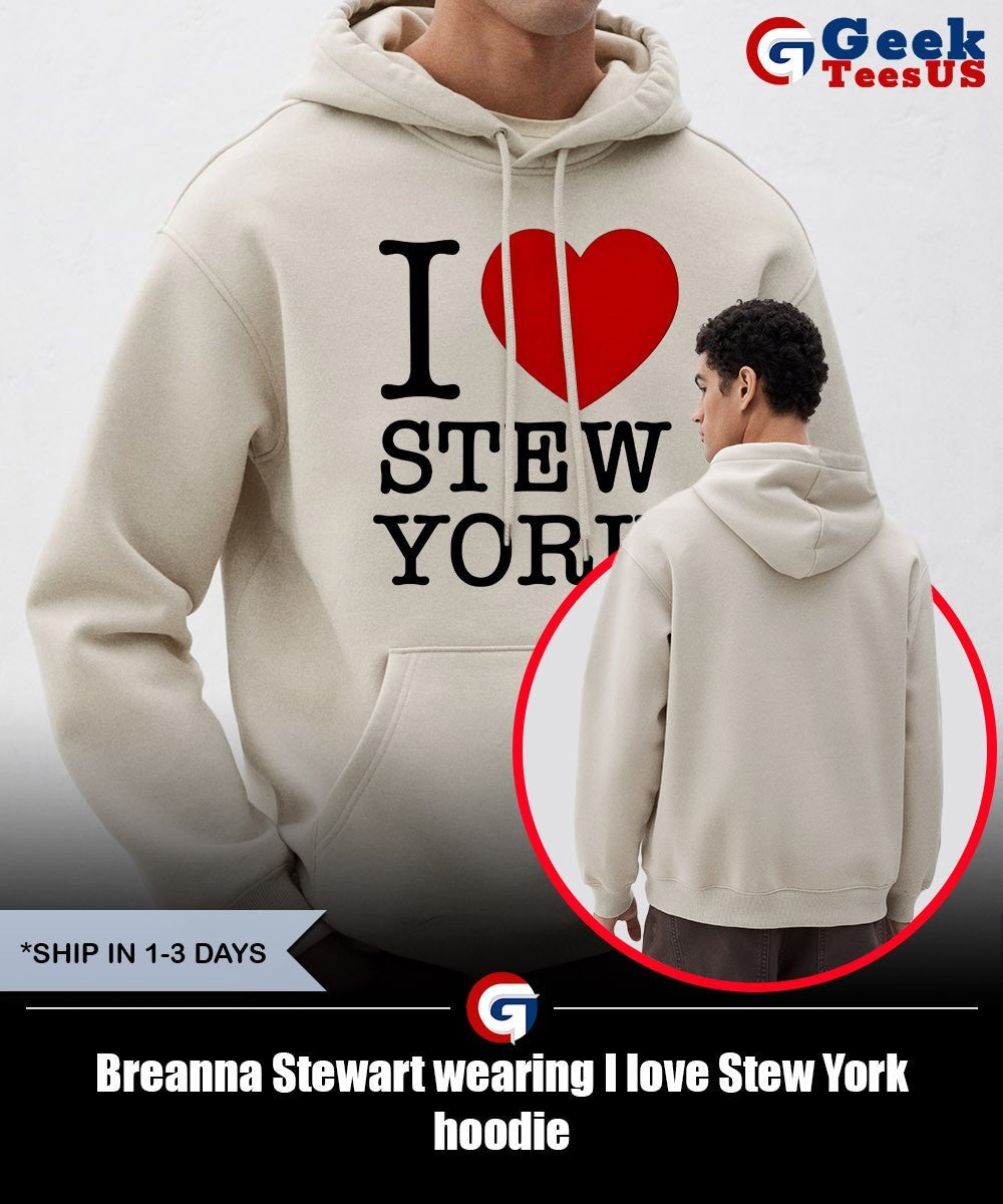 Breanna Stewart wearing I love Stew York shirt