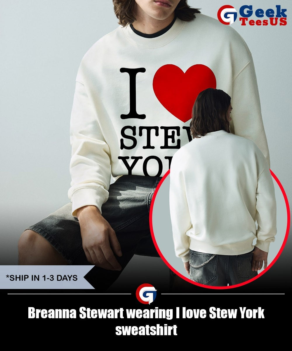Breanna Stewart wearing I love Stew York shirt