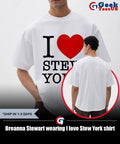 Breanna Stewart wearing I love Stew York shirt