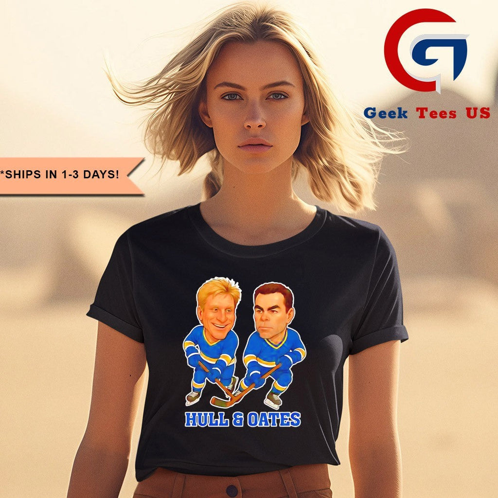 Brett Hull and Adam Oates Hull and Oates Hockey caricatures shirt