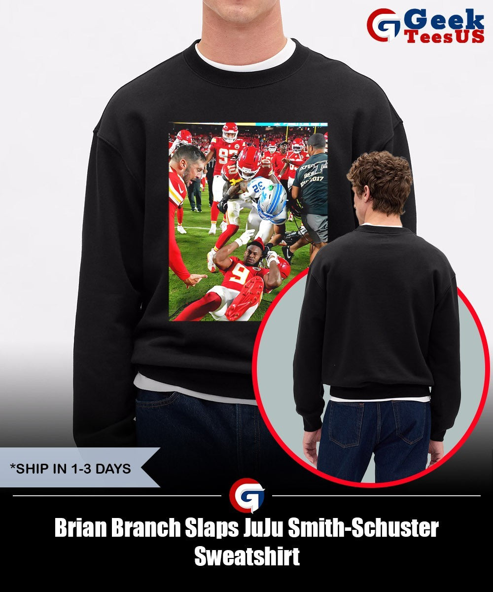 Brian Branch Slaps JuJu Smith-Schuster shirt