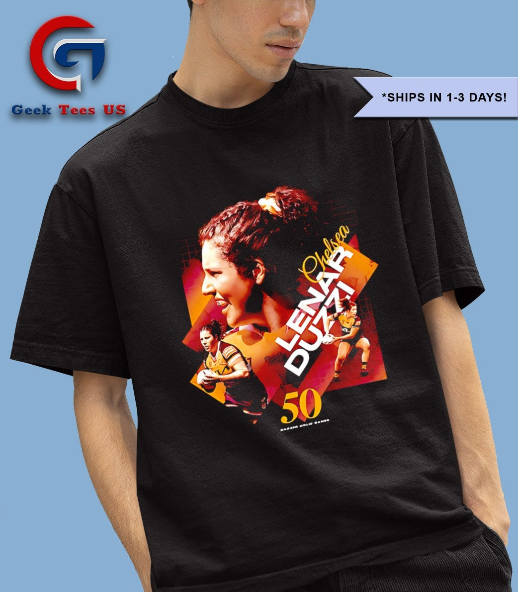 Brisbane Broncos Chelsea Lenarduzzi 50 Games T-shirt