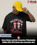 Bryce Harper and Kyle Schwarber Philadelphia Phillies MLB 2025 player duo caricature shirt