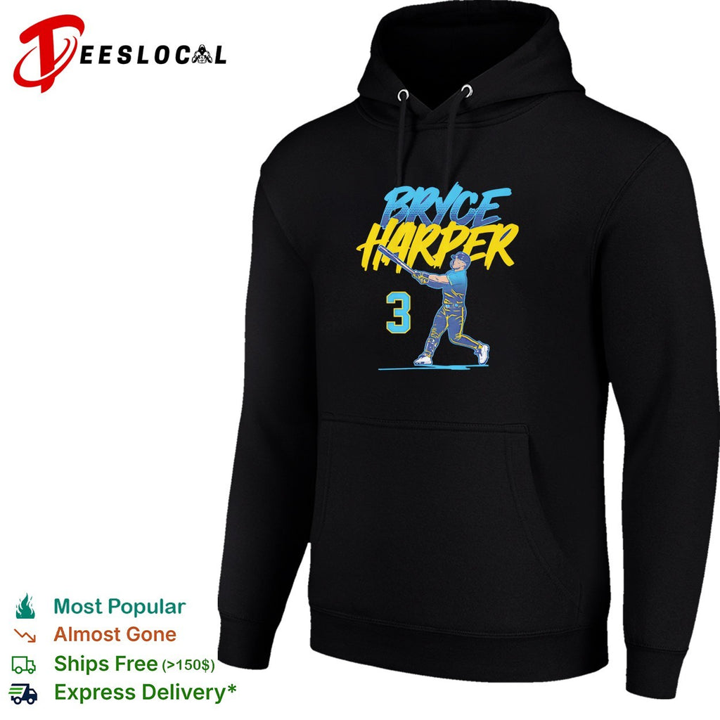 Bryce Harper number 3 Philadelphia Phillies slugger swing vintage shirt