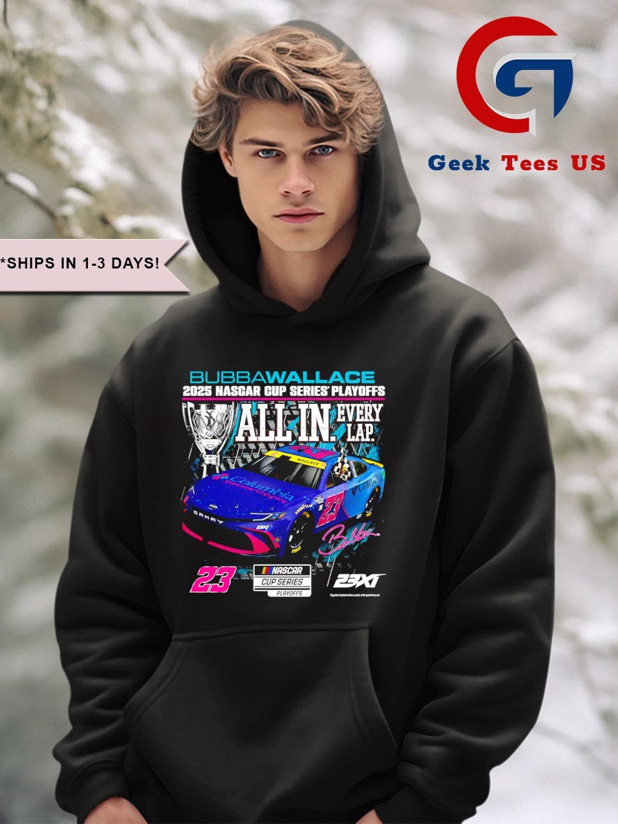 Bubba Wallace 23XI Racing 2025 NASCAR Cup Series Playoffs Columbia graphic shirt
