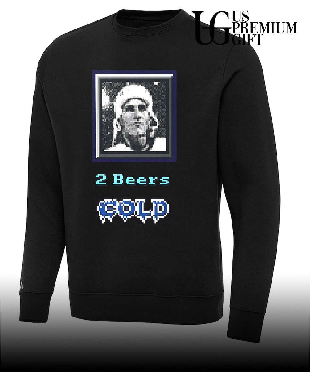 Bud Grant Minnesota Vikings iconic coach pixel portrait 2 beers cold shirt