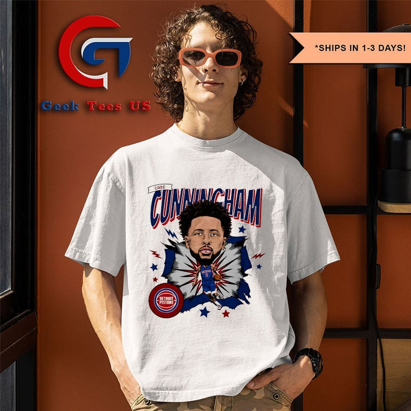 Cade Cunningham player Detroit Pistons NBA caricature shirt