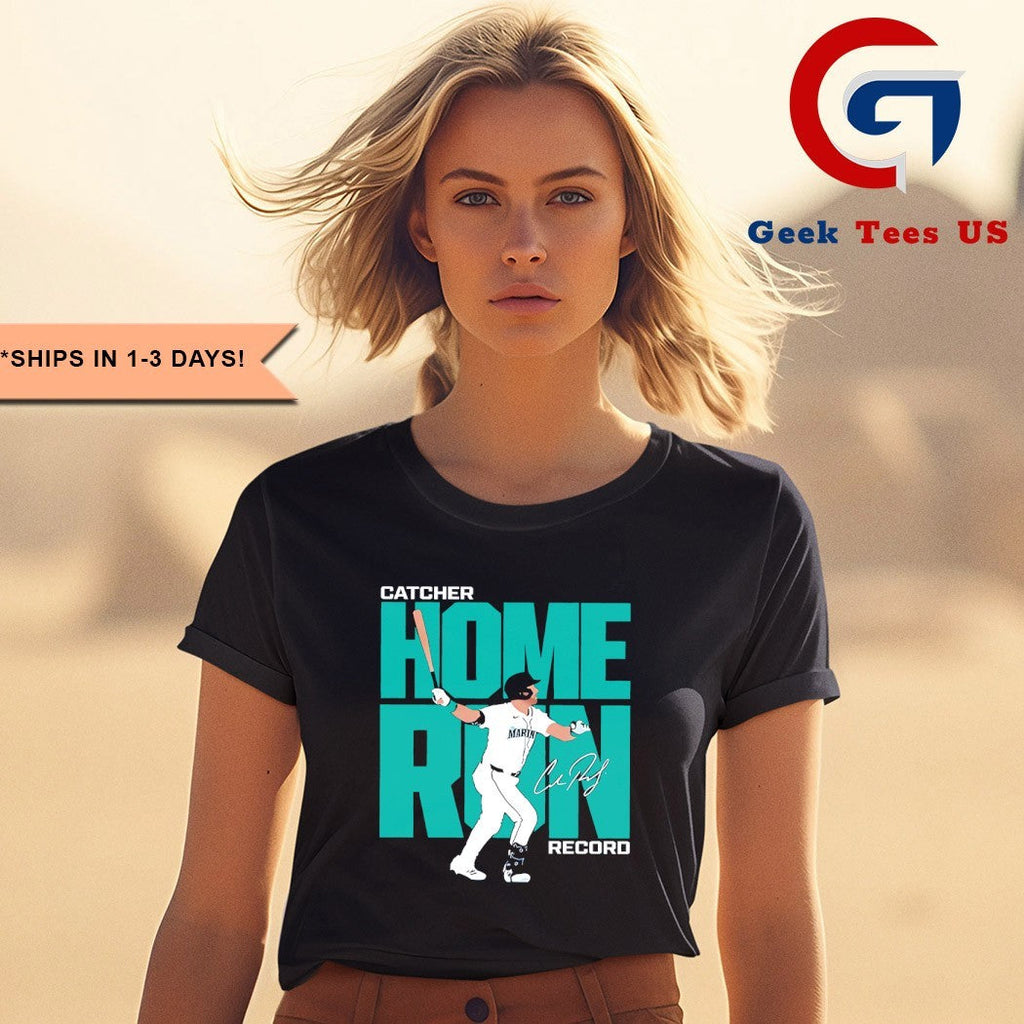 Cal Raleigh Seattle Mariners MLB Big Dumper’s Catcher Home Run Record signature shirt