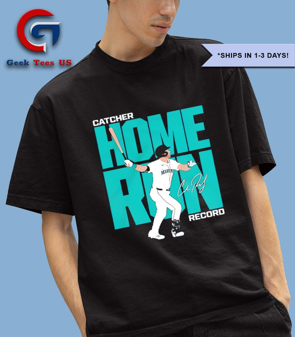 Cal Raleigh Seattle Mariners MLB Catcher Home Run Record signature shirt