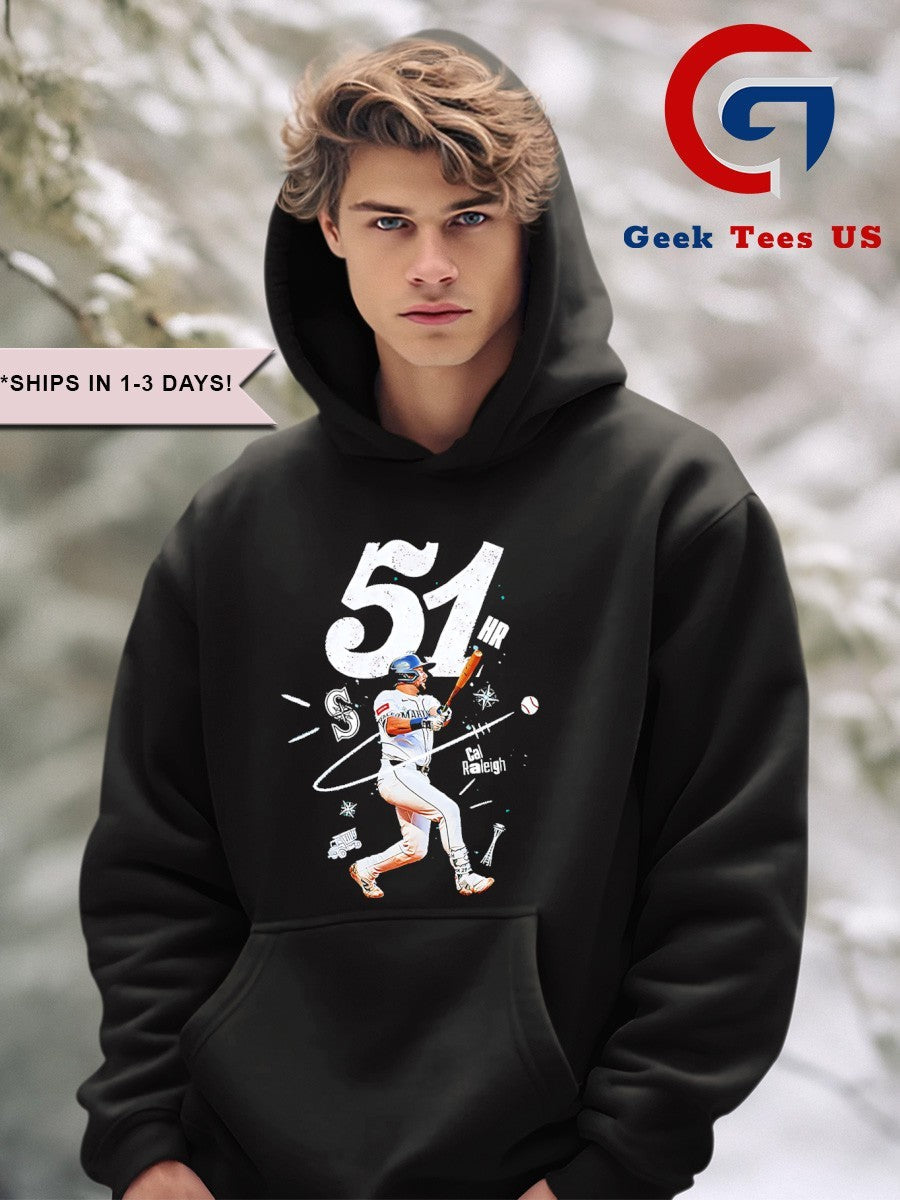 Cal Raleigh Seattle Mariners Reach 51 HR MLB 2025 shirt