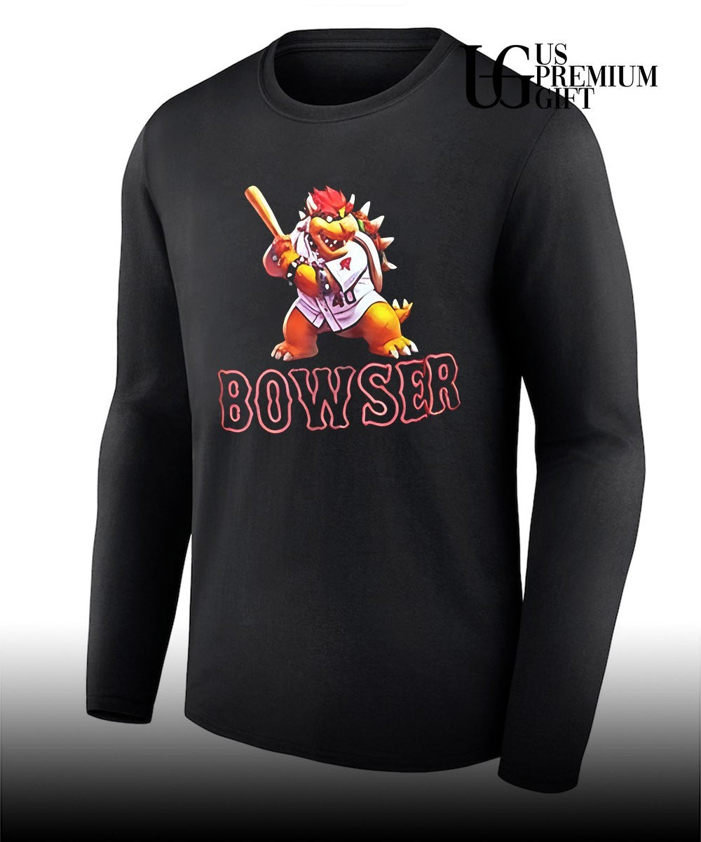 Caleb Durbin wearing a Bowser baseball shirt