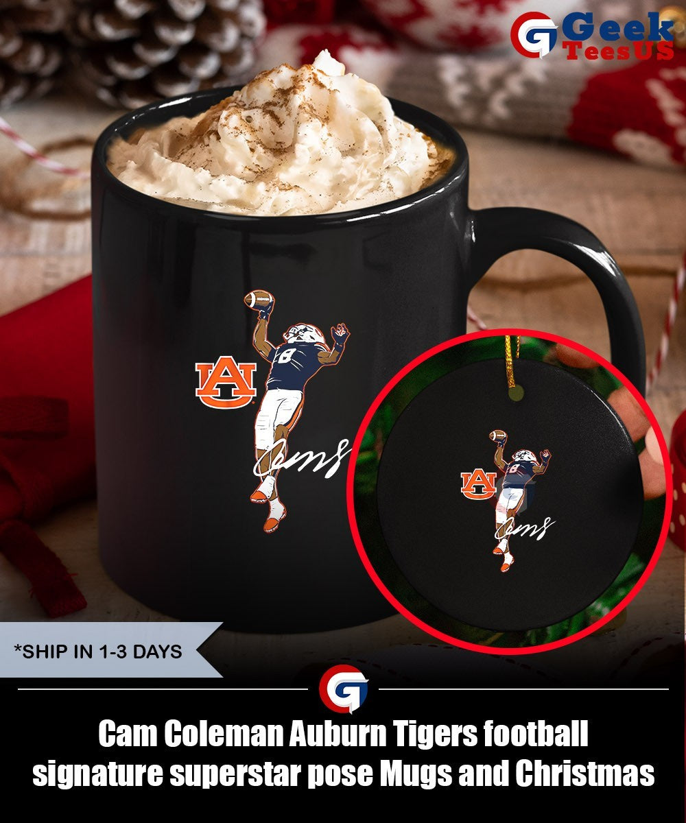 Cam Coleman Auburn Tigers football signature superstar pose shirt
